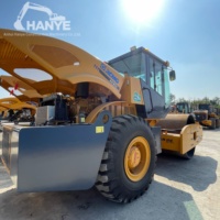 مدحلة طرق اهتزازية أحادية الأسطوانة مستعملة XCMG XS183J بوزن 18 طن بمحرك شانغتشاي لدمك التربة والأسفلت لبناء الطرق السريعة
