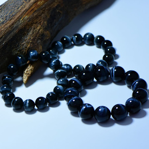 Bracciale Elastico con Perle Rotonde in Occhio di <span class=keywords><strong>Tigre</strong></span> Blu Naturale, Pietre Curative, Bracciali in Occhio di <span class=keywords><strong>Tigre</strong></span> Giallo per Regali - Product Image 2