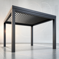 Pergola en aluminium pour patio, imperméable, avec structure personnalisée, toit extérieur, auvent de jardin, toit à lames orientables motorisées