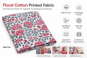 Tela de Algodón con Estampado Geométrico Abstracto, Tejido Dobby Cruzado, Rojo Gris |   Tela Suave y Transpirable para Prendas de Vestir, Decoración del Hogar y Manualidades - Product Image 6