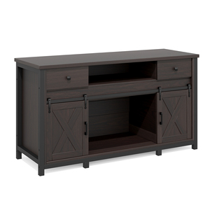Soporte de Acuario Industrial de Metal y Madera con Tomacorriente, Puertas Correderas Tipo Granero y Estantes Ajustables - Product Image 1