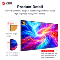 Pantalla de Señalización Digital Ultra Delgada de 55 Pulgadas con Diseño Elegante que Ahorra Espacio y Perfil Ultrafino de 23.03mm
