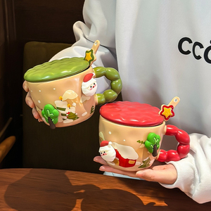 Tasse en céramique de Noël créative tasse à usage domestique haute esthétique cadeau petite amie - Product Image 2