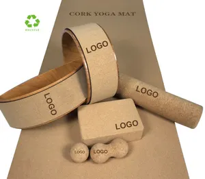 Échantillon gratuit écologique yogamatte kork Tpe/tapis en caoutchouc naturel Tapis de yoga fitness avec logo personnalisé Tapis de yoga