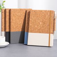 Carnet écologique personnalisable en liège et café moulu, couverture rigide A5, avec élastique, journal de bureau écologique