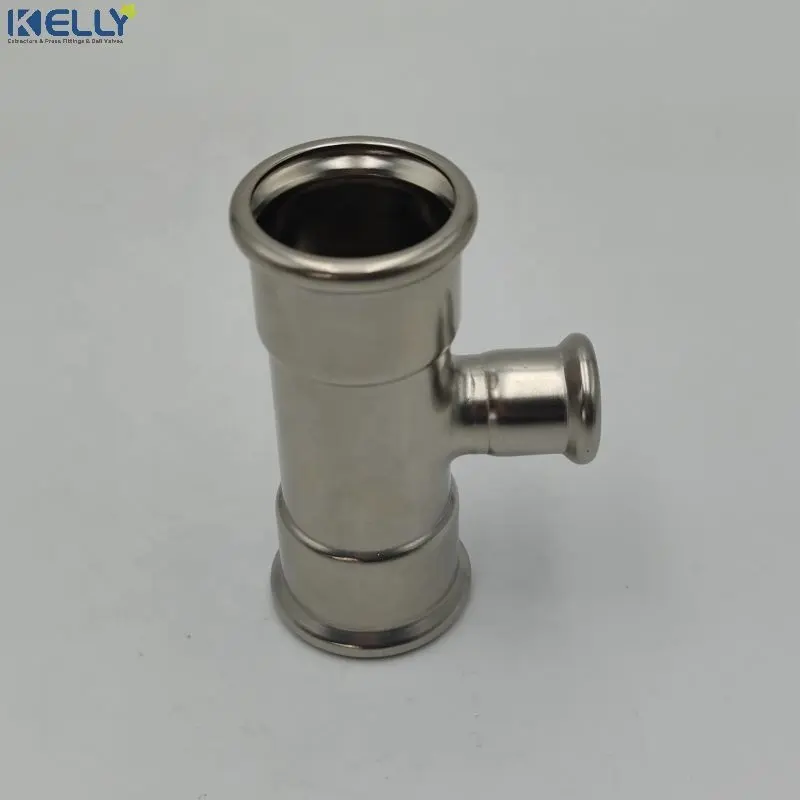 Stainless Steel 304/316L DVGW M-Profile Press Plumbing Pipe Fittings Full type Fittings of Tee Elbow