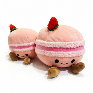 Peluche Personalizado de Macaron de Fresa, Adorable Peluche con Temática de Postre con Cobertura de Fresa, Cara y Patas Sonrientes - Product Image 2