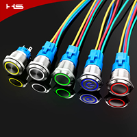 Bouton-poussoir momentané LED étanche IP67 en acier inoxydable personnalisé 12V 24V pour applications industrielles et DIY