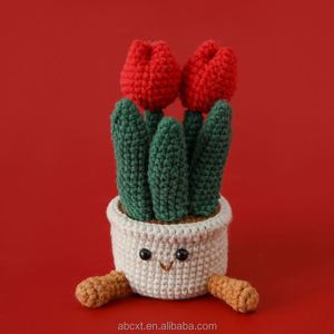 Adorno para el Hogar, Tulipanes Tejidos a Mano en Maceta, Flores - Product Image 4