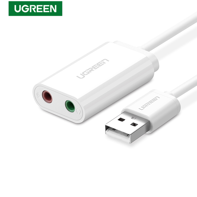 UGREEN USB Audio Adapter External Stereo Sound Card USB to Aux 3.5mm Audio Converter Upgrade the Sound Quality of Your Laptop