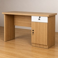 Bureau d'ordinateur moderne sur mesure avec tiroir et meuble pour unité centrale, en panneau de particules de 37 mm d'épaisseur, verrouillable, pour bureau et école
