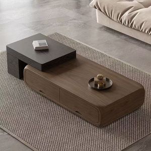 Tavolino <span class=keywords><strong>da</strong></span> Caffè in Noce Italiano Allungabile, Moderno e Minimalista per Piccoli Soggiorni, Arredamento per Casa - Product Image 3