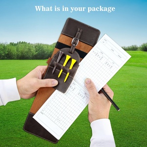 Customized Genuine Leather Golf Tee Scorecard and Yardage Book Holder Player's Gift - Product Image 4