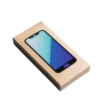 Élégante boîte en carton à membrane trempée imprimée et décalée taille personnalisable feuille d'or mate pour accessoires de téléphone portable cadeaux UV