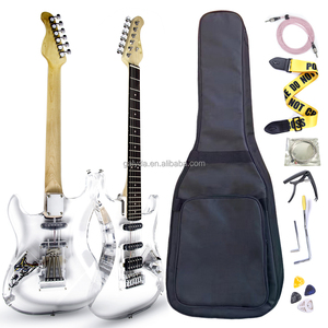 GALYDA Set de Guitarra Eléctrica con Cuerpo de Acrílico, Mástil de Arce, Estuche, Cuerdas, Correa, Clavijas de Afinación, Cable de Audio y Púas - Product Image 1