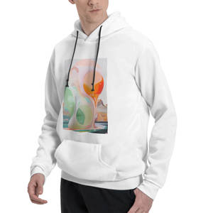 เสื้อฮู้ดปักลาย3D หนาของผู้ชายมีซิปป้องกันรอยยับและกันการหดตัว500gsm หน้าจอและซิลิโคนพิมพ์ลายแบบทึบ - Product Image 2