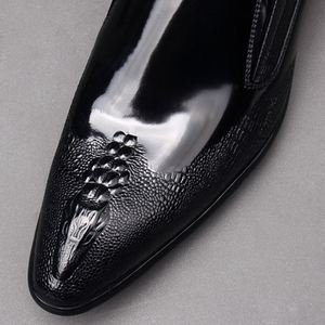 Chaussures habillées en cuir pour hommes, style européen, à bout pointu, à enfiler, pour l'automne, petite taille 35 - Product Image 4