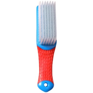 Brosse à chaussures à poils doux en nylon jaune et bleu, matériau PBT, pour nettoyer les chaussures et les vêtements - Product Image 4