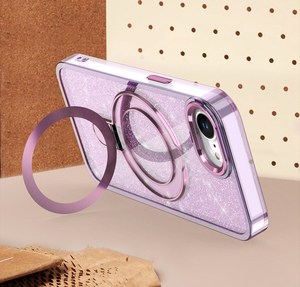 เคสโทรศัพท์แผ่นโลหะกลิตเตอร์สีต่างๆสำหรับ <span class=keywords><strong>iPhone</strong></span> 16 15 PROMAX plus <span class=keywords><strong>SE</strong></span> 2 <span class=keywords><strong>3</strong></span> 4เคสโทรศัพท์มีขาตั้งกันกระแทก - Product Image 3