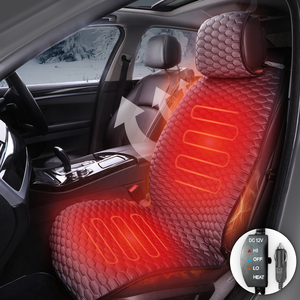 Fundas de asiento de coche de terciopelo con calefacción eléctrica Premium, diseño de panal de lujo, negro y <span class=keywords><strong>gris</strong></span> para Prius Sienna Camry Altima - Product Image 2