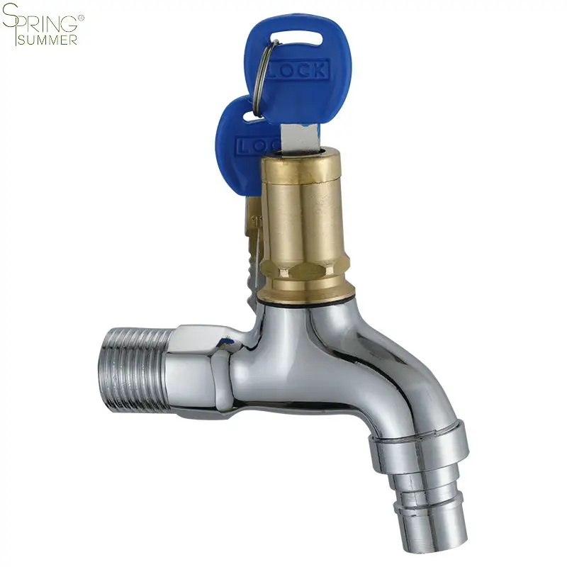 Fabrika çıkış bakır malzeme açık anti-hırsızlık kilit anahtarı su musluk kilidi 2/1 açık bahçe su musluk kilidi