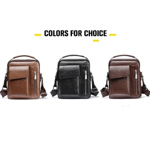 Benutzer definierte geprägte Logo Low MOQ Leder Umhängetasche <span class=keywords><strong>Man</strong></span> Messenger <span class=keywords><strong>Bag</strong></span> - Product Image 3