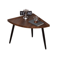 Table d'appoint créative en forme d'éventail, petite table d'angle triangulaire en bois massif pour appartement, table d'appoint de salon, table basse