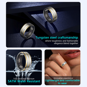 2025 nuovo anello intelligente da uomo di tendenza per il Fitness Tracker sottile in acciaio al tungsteno 5ATM anello per la salute per il controllo delle App gesto intelligente - Product Image 3