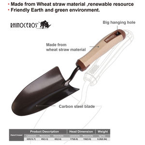 # Accélérateur à faible teneur en carbone, Protection de l'environnement, 5 pièces, poignée de paille de blé, Mini ensemble d'outils de jardinage - Product Image 5