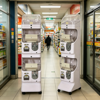 Distributeur automatique de jouets Gacha Tomy blanc à monnayeur, machine à capsules japonaise personnalisée avec vitrine