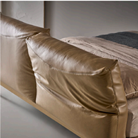 Grands Möbel Kingsize Verstellbares Bett Minimalistisches Kunstleder-Polsterbett Eichenholzrahmen Umweltfreundliches Luxus-Hotel-Heim-Bett