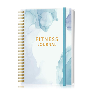 Carnet de fitness A5 personnalisé avec couverture PP imperméable, reliure spirale, planificateur de salle de sport, journal de suivi de régime et d'entraînement, planificateur personnel de perte de poids - Product Image 1