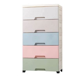 Haogle European Gradient Color Modern Sustainable 3-Layer Kid Plastics Injection-Molded Space-Saving Living Room Storage Cabinet - Product Image 1