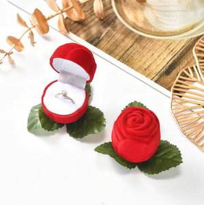 Caja de Joyería en Forma de Rosa, Caja de Regalo de Alta Gama, Caja de Joyería de Terciopelo Elegante y Exquisita - Product Image 4
