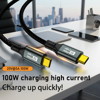 Harga Terjangkau Kecepatan Tinggi 100W PD 5A Pengisian Cepat Kabel Data USB 3.2 Type-C ke Type-C Berbahan Tembaga Murni dan Nilon