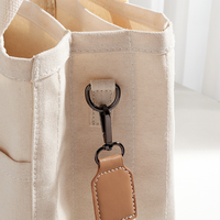 Sac fourre-tout en toile avec multi-poches sac fourre-tout à bandoulière pour femmes sac à main à bandoulière à la mode tout sac fourre-tout avec compartiments