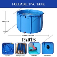 Bassin à poissons en toile de jardin mobile portable d'extérieur, bassin à poissons en PVC pliable hors sol pour l'intérieur