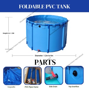 Bassin à poissons en toile de jardin mobile portable d'extérieur, bassin à poissons en PVC pliable hors sol pour l'intérieur - Product Image 5