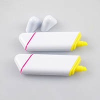 Ensemble de surligneurs à double pointe avec logo personnalisé Nouveaux stylos marqueurs promotionnels colorés à deux faces Rouge Jaune Bleu Orange