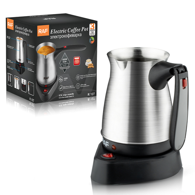 Stainless Steel 500ML Cool Touch Handle Electric Pot Automatic Turkish Coffee Maker