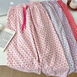 Pijamas de Mujer 100% Algodón, Pantalones Divertidos para Dormir, Ropa de Dormir Holgada, Sólida, Informal, de Punto, para Primavera y Otoño - Product Image 2