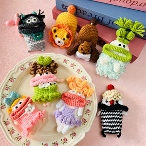 Porte-clés en crochet fait main, poupée bouche de saucisse amusante, pour clés de voiture, sac de rangement créatif, pendentif, cadeau - Product Image 1