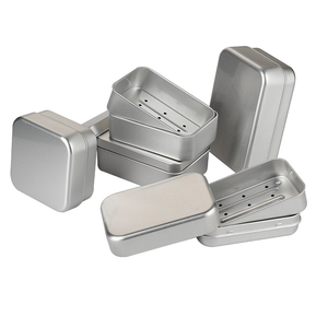 Jabonera Cuadrada <span class=keywords><strong>de</strong></span> Aluminio Estilo Japonés, Jabonera <span class=keywords><strong>de</strong></span> Tres Niveles con Drenaje, Jabonera Portátil para el Hogar y Viajes con Tapa - Product Image 2