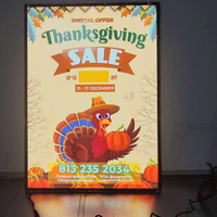 Cadre photo LED DY Tulundo, boîte à lumière en acrylique, panneau publicitaire pour restaurant, menu mural, grande taille, montage mural, rectangle, lumière d'angle