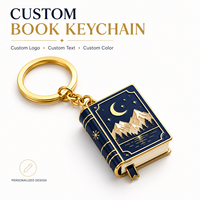 Gantungan Kunci Enamel Bentuk Buku Mini Custom Motif Gunung Bulan Bintang Logam Hadiah Sastra untuk Pecinta Buku Mockup Gratis Koleksi