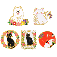 Bros Pin Lucu Motif Anjing Rubah Hitam, Enamel Lunak, Cetak UV, Lapisan Antik, Tanpa Minimum Pemesanan, untuk Pakaian dan Tas Ransel
