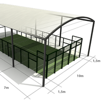 Terrain de padel extérieur flexible avec toit ouvrant et fermant, panoramique, avec toit en tente