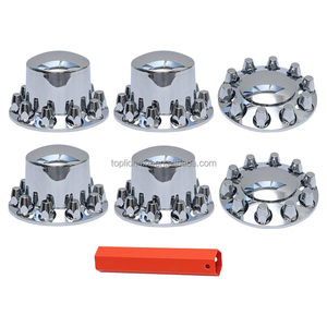 Cache-moyeu chromé ABS 33 mm pour <span class=keywords><strong>semi</strong></span>-<span class=keywords><strong>remorque</strong></span>, kit complet de roues avant et arrière, couvre-essieu – Vente chaude - Product Image 3