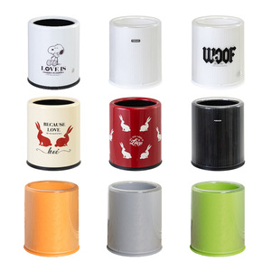 Cream Colored Cylindrical Trash Can Double Layer Plastic Indoor Waste <b>Bin</b> For Home Hotel Living Room <b>Large</b> Size Lidless Storage - Product Image 2
