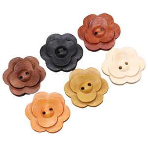 Impression et peinture en couleur gravée au laser, boutons ronds en bois, 2 ou 4 trous, couture pour hommes, chemises et vêtements - Product Image 6